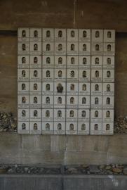 Shoah Memorial with commemorative pebbles Shoah Memorial with commemorative pebbles