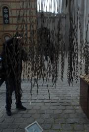 willow branches of the memorial/on each leaf the name of one of the murdered is engraved willow branches of the memorial/on each leaf the name of one of the murdered is engraved