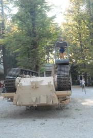 Track and Field/2011/Centurian MK3 tank, motor, treadmill, runners/Giardini della Biennale, American Pavillon