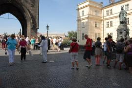 Prague 2013/Charles (Karl) IV. and the Old Town end of the bridge