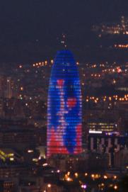 View over Barcelona from Montjuïc: crop on Torre Agbar