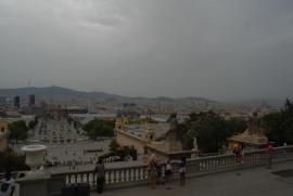 View from Museu Nacional d'Art de Catalunya towards Plaza d'Espanya