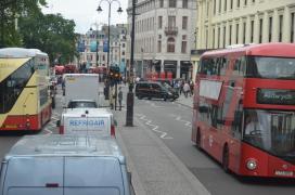 6 buses and 4 phone boxes