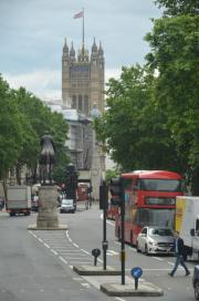 Houses of parliament detail/with red bus